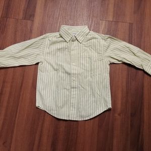 Gymboree green white stripe dress Shirt
